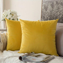 2pcs Velvet Pillow Covers Soft Solid Cushion Case For Home Decor