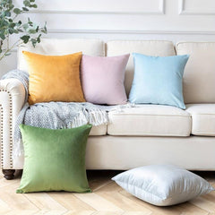 2pcs Velvet Pillow Covers Soft Solid Cushion Case For Home Decor