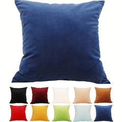 2pcs Velvet Pillow Covers Soft Solid Cushion Case For Home Decor
