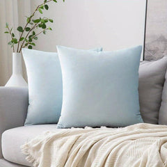 2pcs Velvet Pillow Covers Soft Solid Cushion Case For Home Decor
