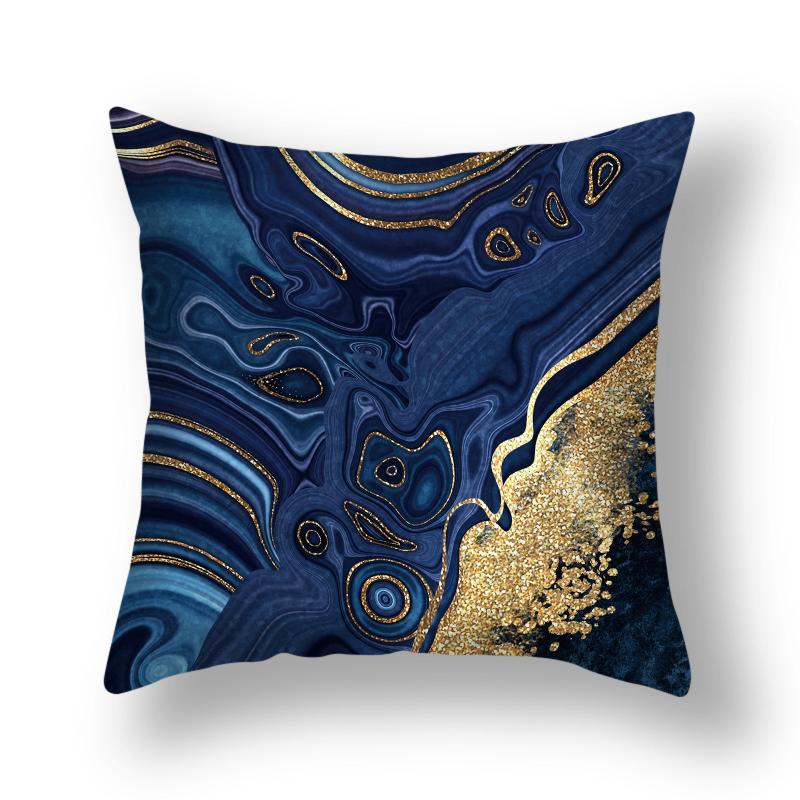 Golden Marble Throw Pillow Cover 45x45cm for Home Living Room Bedroom Decor