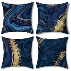 Golden Marble Throw Pillow Cover 45x45cm for Home Living Room Bedroom Decor
