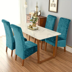 High Velvet Dining Chair Slipcover Elastic Cover for Dining Room Banquet