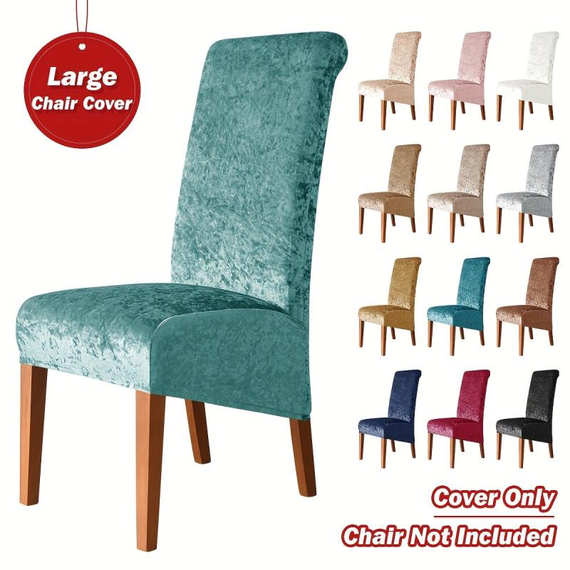 High Velvet Dining Chair Slipcover Elastic Cover for Dining Room Banquet