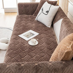 Non-slip Velvet Sofa Cover Embroidered Slipcover