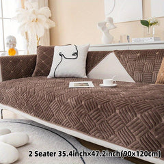 Non-slip Velvet Sofa Cover Embroidered Slipcover