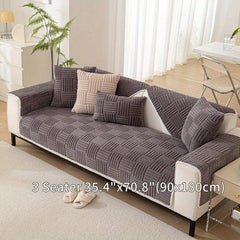 Plush Sofa Slipcover Non-Slip Furniture Protector
