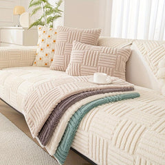 Plush Sofa Slipcover Non-Slip Furniture Protector