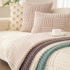 Plush Sofa Slipcover Non-Slip Furniture Protector