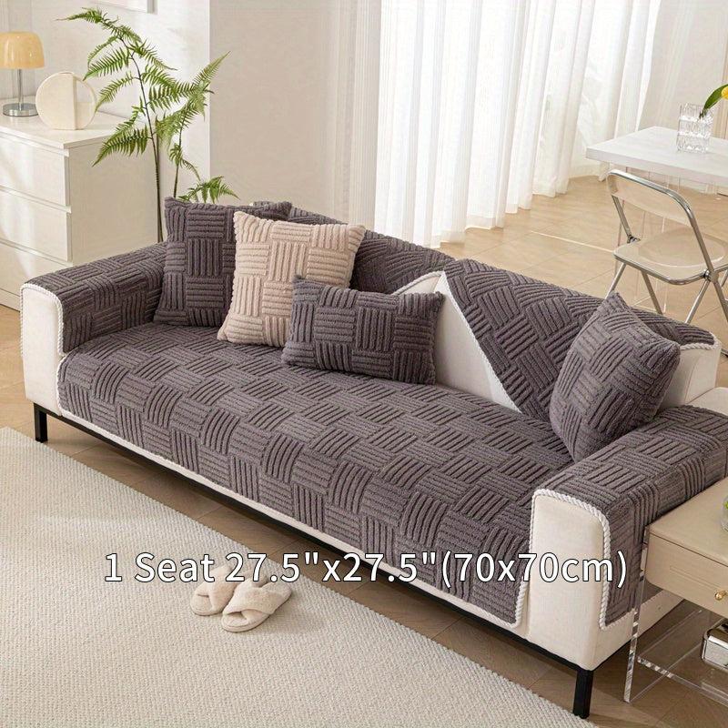 Plush Sofa Slipcover Non-Slip Furniture Protector