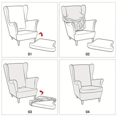 Stretch Wingback Chair Covers Set Soft Armchair Slipcovers