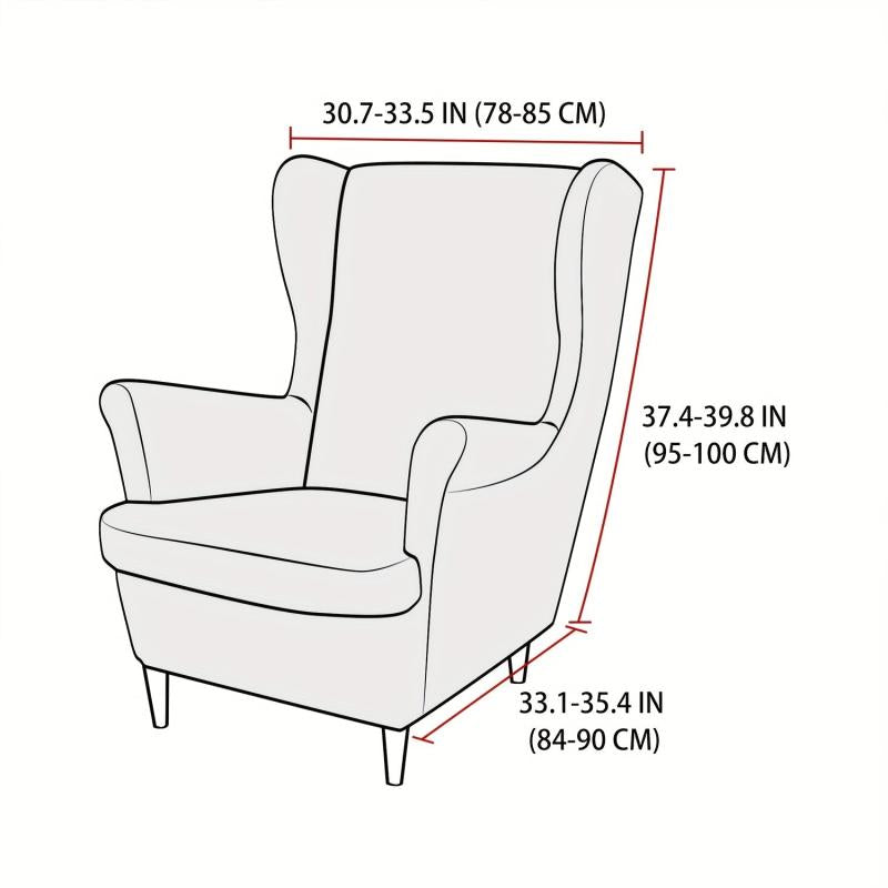 Stretch Wingback Chair Covers Set Soft Armchair Slipcovers