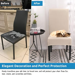 6pcs Dining Chair Covers - Stretchable, Removable, Washable Seat Protector
