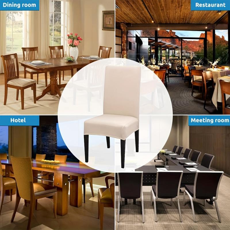6pcs Dining Chair Covers - Stretchable, Removable, Washable Seat Protector