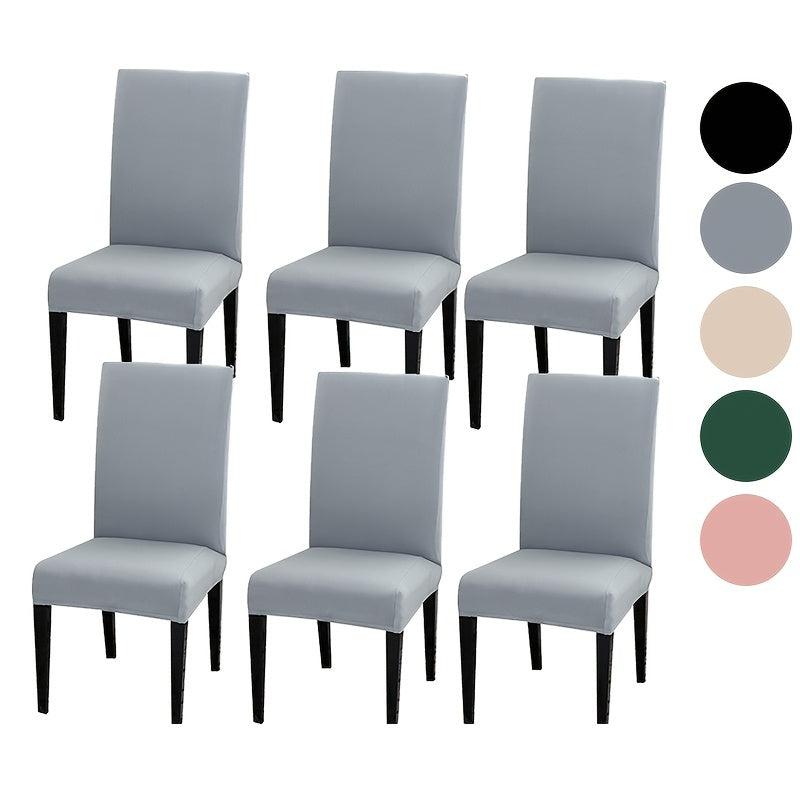 6pcs Dining Chair Covers - Stretchable, Removable, Washable Seat Protector