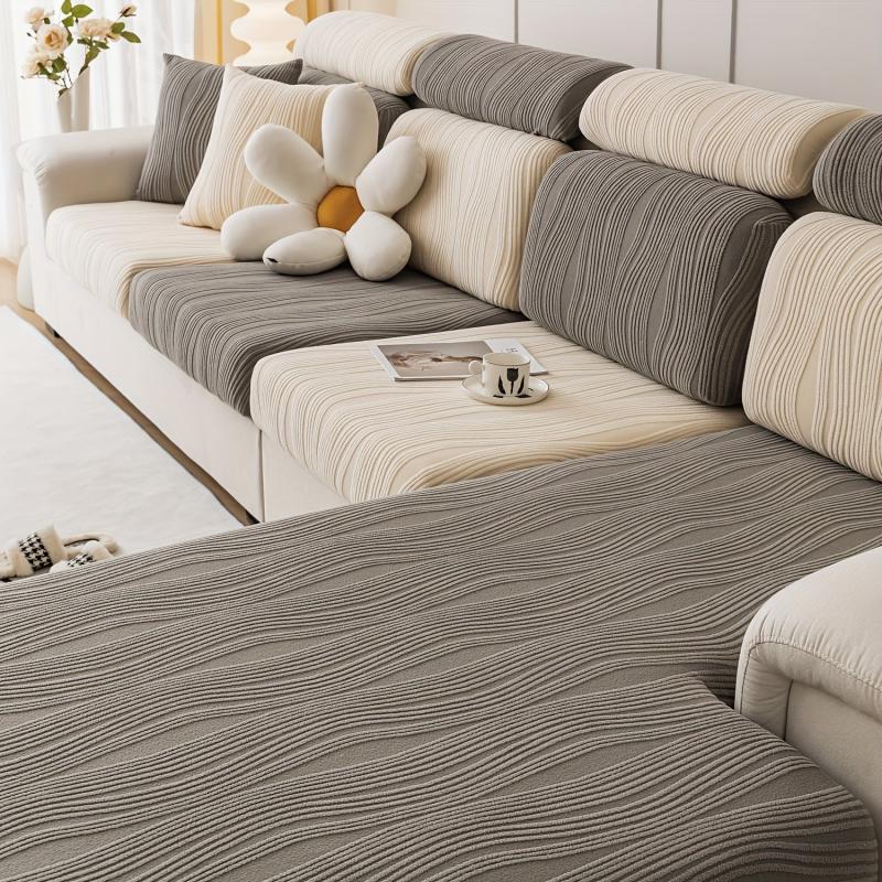 Polar Fleece Elastic Sofa Slipcover Non-slip Couch Cover