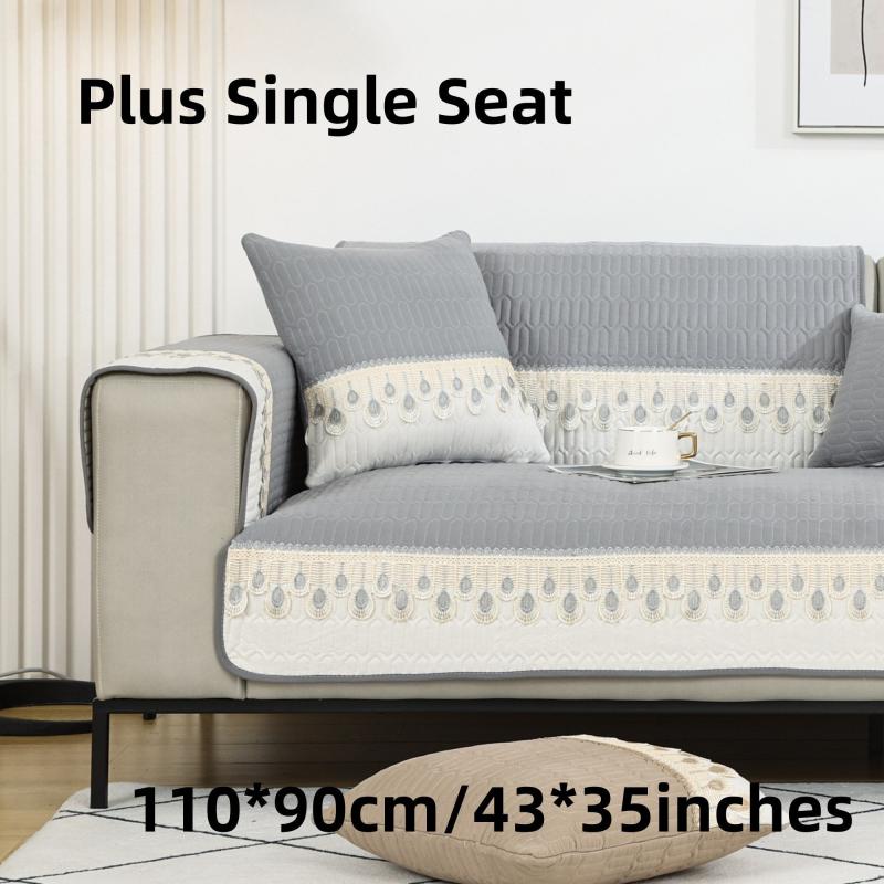 Feather Sofa Slipcover Furniture Protector Non-slip Cover for Living Room