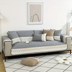 Feather Sofa Slipcover Furniture Protector Non-slip Cover for Living Room