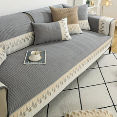 Feather Sofa Slipcover Furniture Protector Non-slip Cover for Living Room