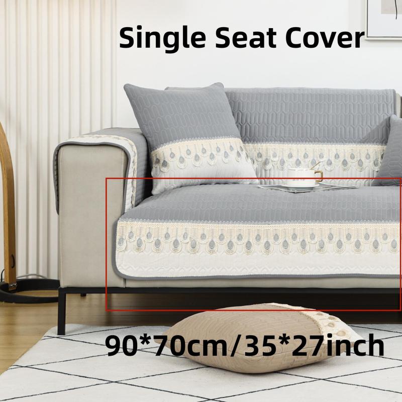 Feather Sofa Slipcover Furniture Protector Non-slip Cover for Living Room