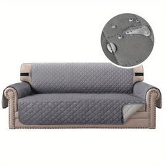 Quilted Sofa Slipcover Double Sided Fabric Pet Furniture Cover