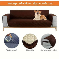 Quilted Sofa Slipcover Double Sided Fabric Pet Furniture Cover