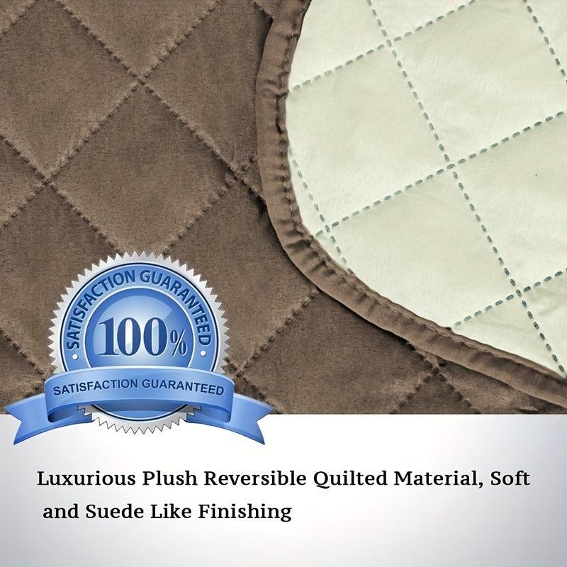 Quilted Sofa Slipcover Double Sided Fabric Pet Furniture Cover