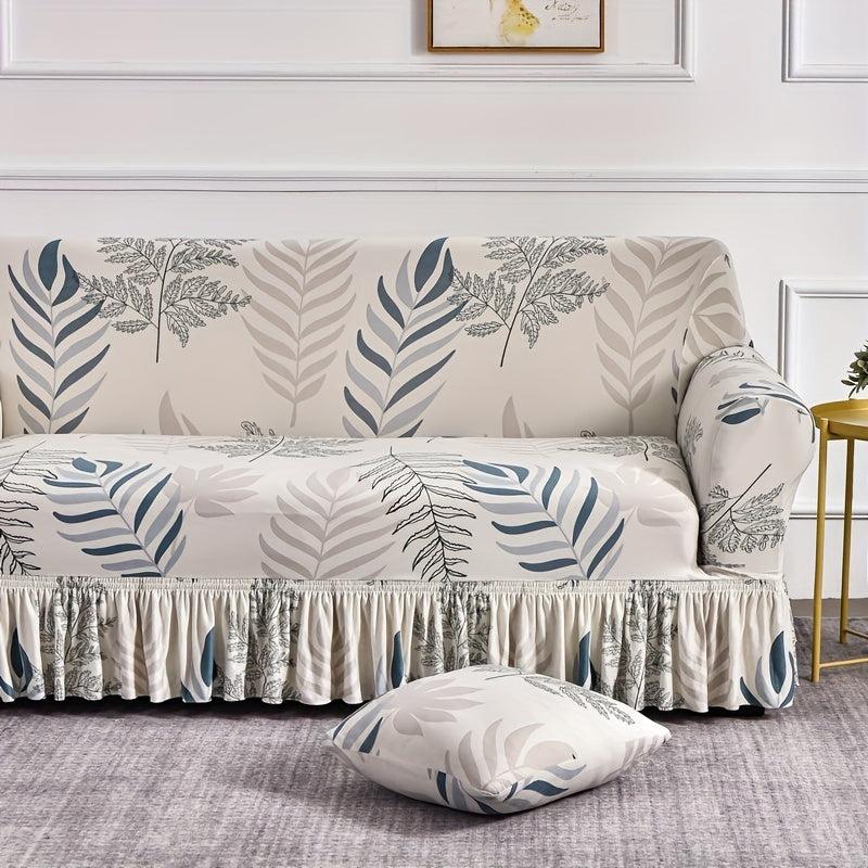 Flower Plant Pattern Sofa Slipcover Skirt