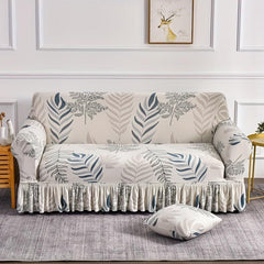 Flower Plant Pattern Sofa Slipcover Skirt