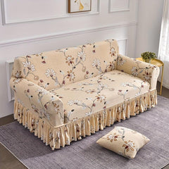 Flower Plant Pattern Sofa Slipcover Skirt