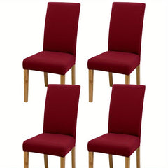 6pcs Milk Fiber Fabric Chair Slipcovers - Stretch Cover for Dining Chairs