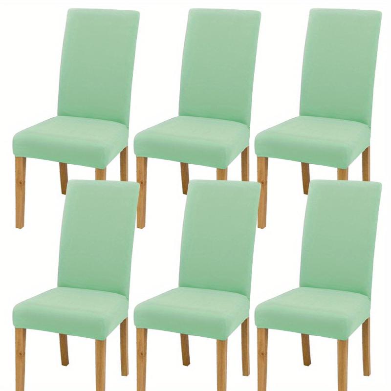 6pcs Milk Fiber Fabric Chair Slipcovers - Stretch Cover for Dining Chairs