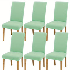 6pcs Milk Fiber Fabric Chair Slipcovers - Stretch Cover for Dining Chairs