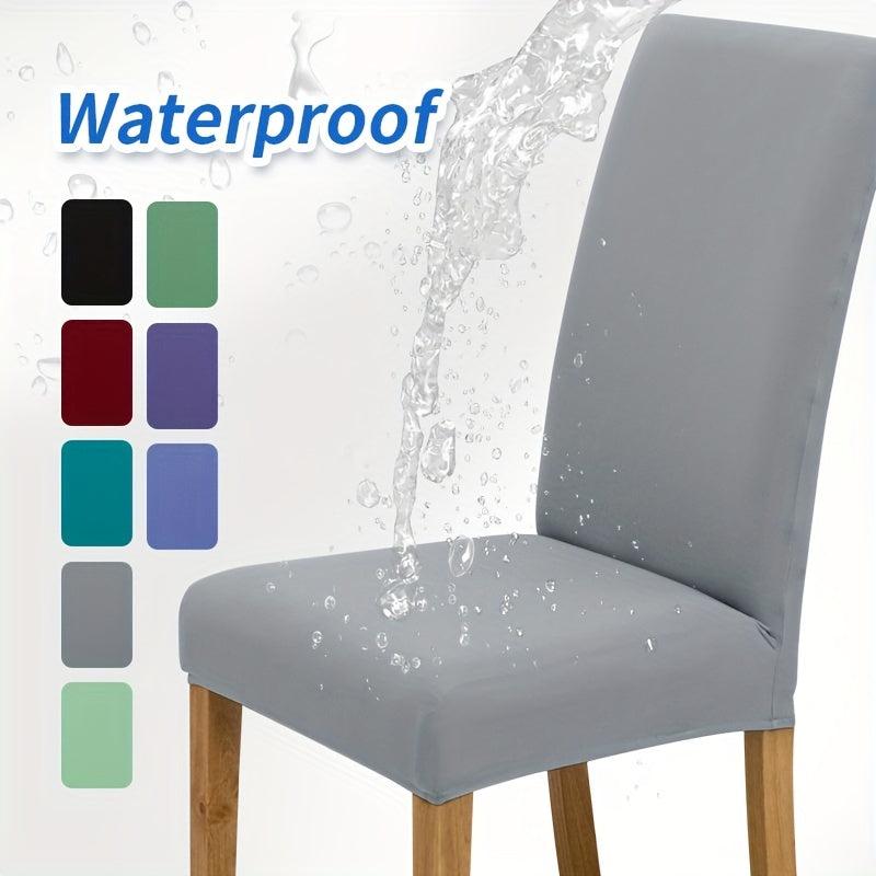 6pcs Milk Fiber Fabric Chair Slipcovers - Stretch Cover for Dining Chairs