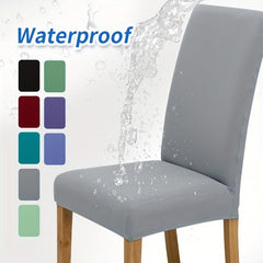 6pcs Milk Fiber Fabric Chair Slipcovers - Stretch Cover for Dining Chairs