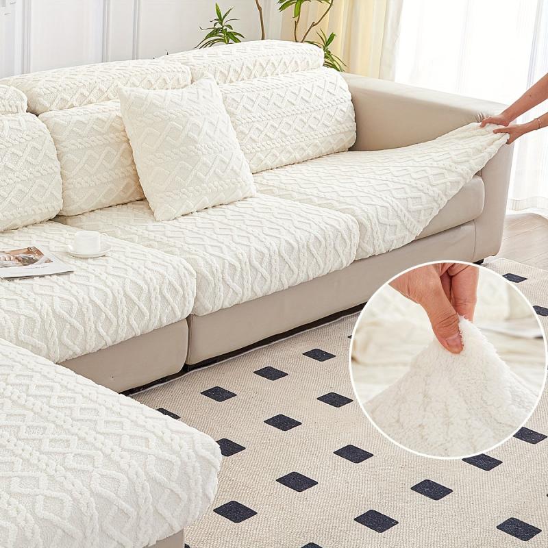 Plush Non-slip Sofa Cover Anti-Pet Scratching Couch Cover