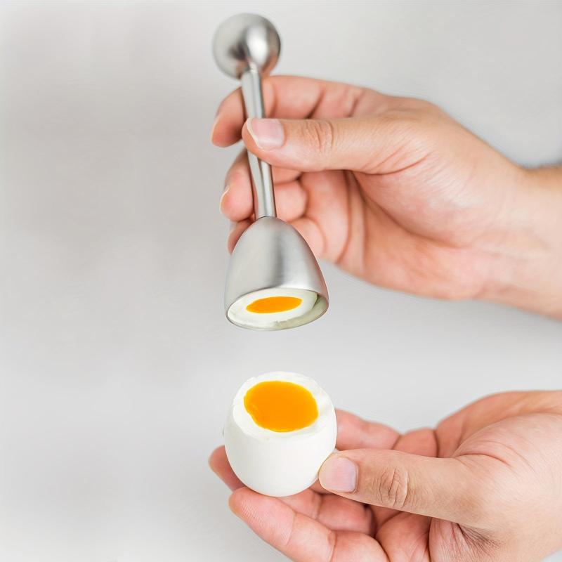 Stainless Steel Egg Cracker Topper Set with Spoon for Easy Shell Removal