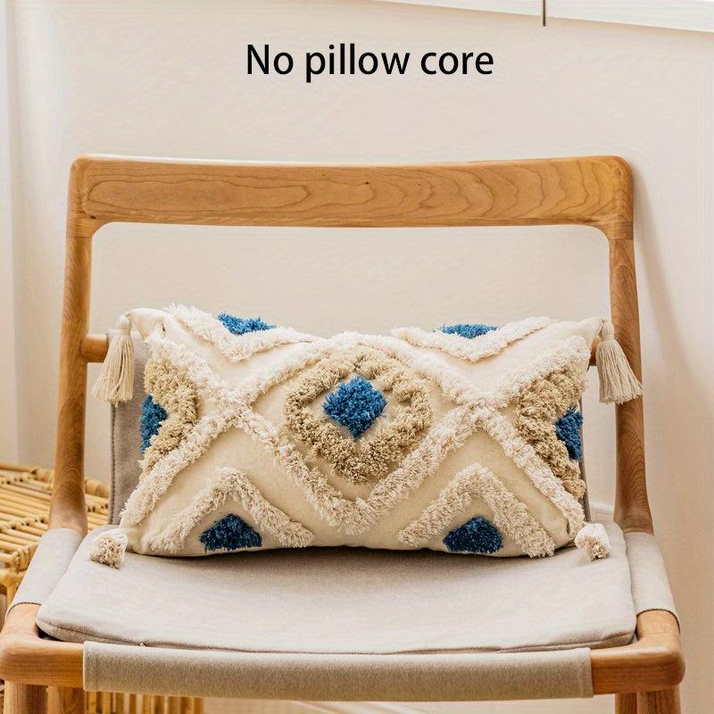 Nordic Style Moroccan Pillow Covers with 3D Geometry Embroidery
