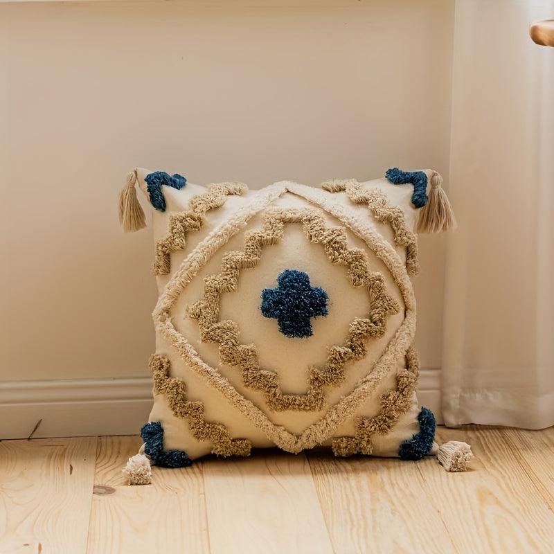 Nordic Style Moroccan Pillow Covers with 3D Geometry Embroidery