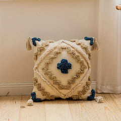 Nordic Style Moroccan Pillow Covers with 3D Geometry Embroidery