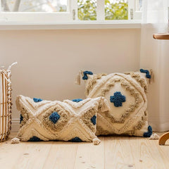 Nordic Style Moroccan Pillow Covers with 3D Geometry Embroidery