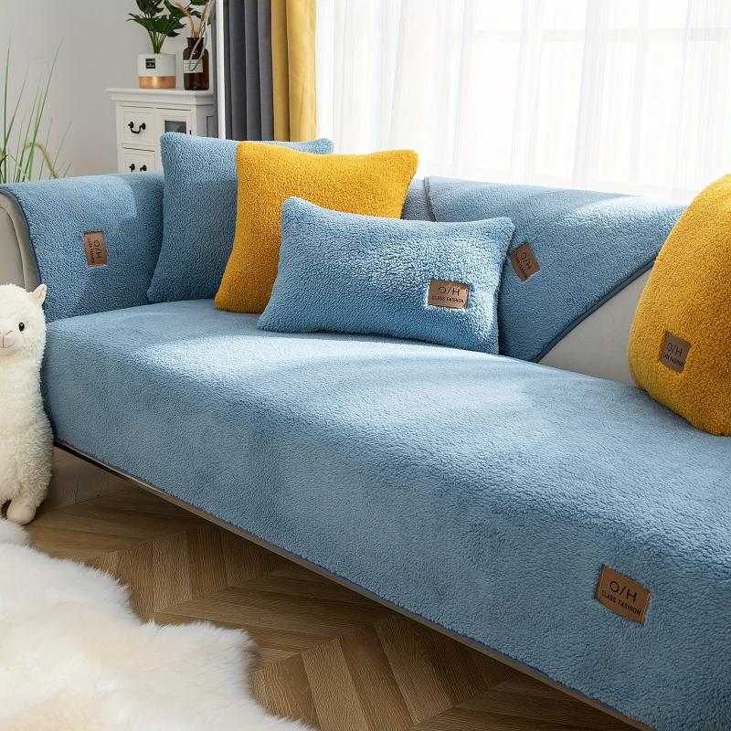 Sherpa Velvet Sofa Slipcover Pets Dog Friendly Sherpa Fleece