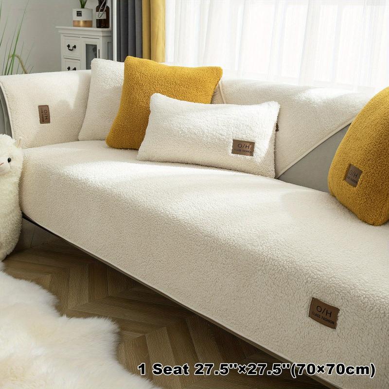 Sherpa Velvet Sofa Slipcover Pets Dog Friendly Sherpa Fleece