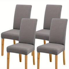 Solid Elastic Dining Chair Slipcovers Stretch Chair Slipcover for Home Decor