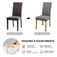 Solid Elastic Dining Chair Slipcovers Stretch Chair Slipcover for Home Decor