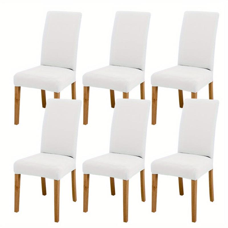 Solid Elastic Dining Chair Slipcovers Stretch Chair Slipcover for Home Decor