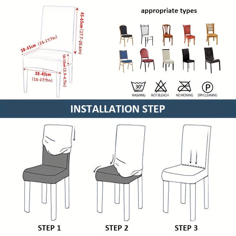 Solid Elastic Dining Chair Slipcovers Stretch Chair Slipcover for Home Decor