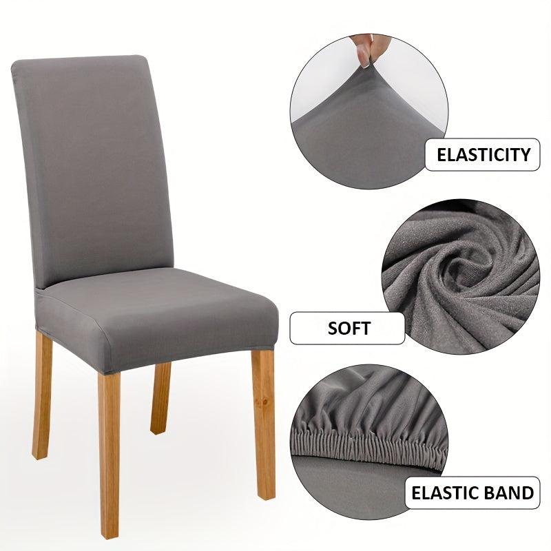 Solid Elastic Dining Chair Slipcovers Stretch Chair Slipcover for Home Decor