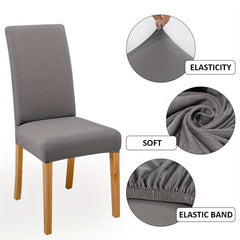 Solid Elastic Dining Chair Slipcovers Stretch Chair Slipcover for Home Decor