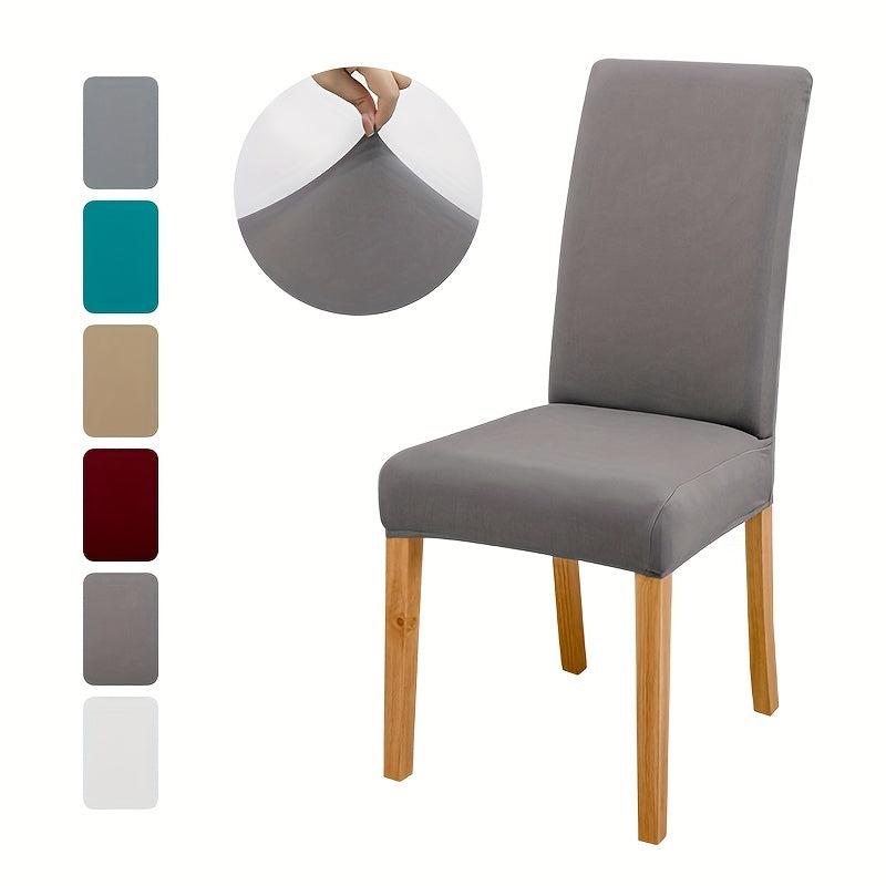 Solid Elastic Dining Chair Slipcovers Stretch Chair Slipcover for Home Decor